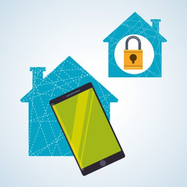 Akıllı ev tasarım. ev simgesini. Beyaz arka plan, vektör