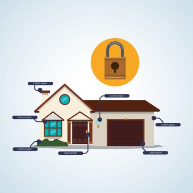 Akıllı ev tasarım. ev simgesini. Beyaz arka plan, vektör