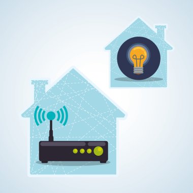 Akıllı ev tasarım. ev simgesini. Beyaz arka plan, vektör