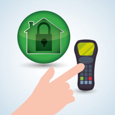 Akıllı ev tasarım. ev simgesini. Beyaz arka plan, vektör