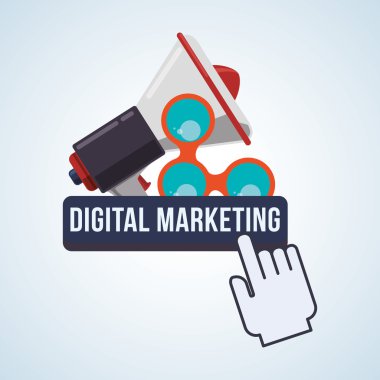 Dijital pazarlama tasarım. e-ticaret simgesi. izole illüstrasyon, vektör