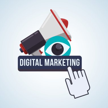 Dijital pazarlama tasarım. e-ticaret simgesi. izole illüstrasyon, vektör