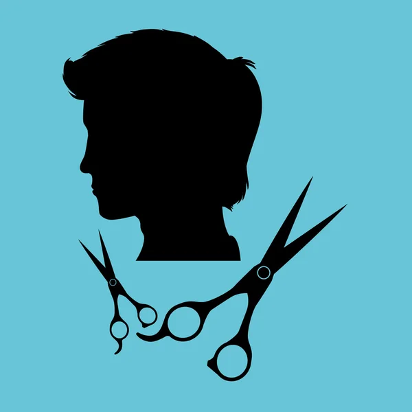 Design de salão de cabeleireiro. Ícone de cabeleireiro. , vetor estilo silhueta, vetor — Vetor de Stock