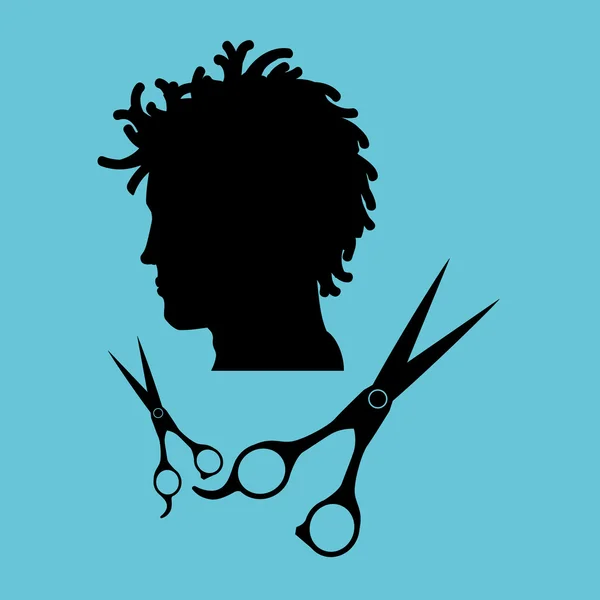 Hair salon design. Hairdressing icon. , vector silhouette style , vector — Stock Vector