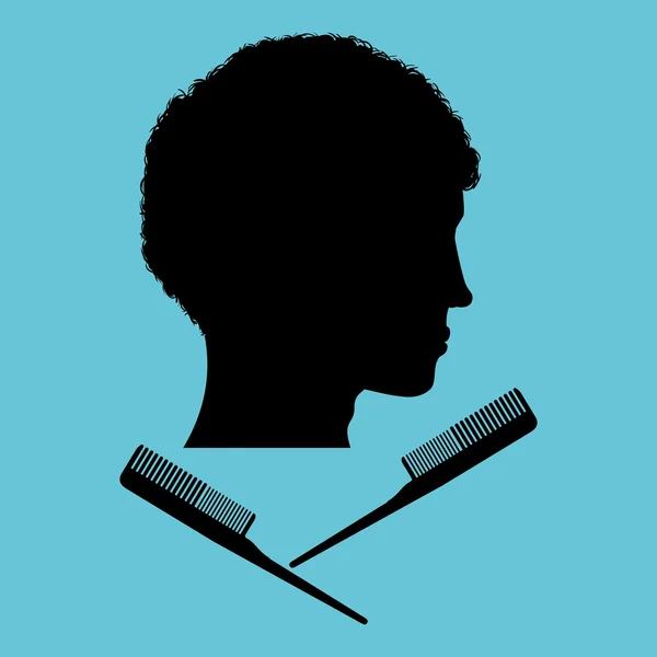 Progettazione parrucchiere. Icona di parrucchiere. , stile silhouette vettoriale, vettore — Vettoriale Stock