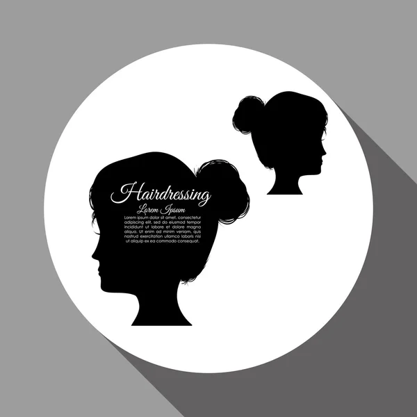 Progettazione parrucchiere. Icona di parrucchiere. , stile silhouette vettoriale, vettore — Vettoriale Stock