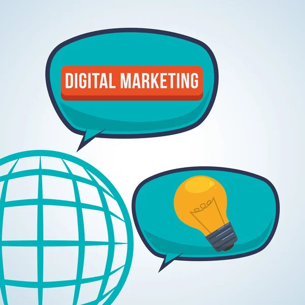 Conception de marketing numérique. icône de commerce électronique. illustration isolée, vecteur — Image vectorielle