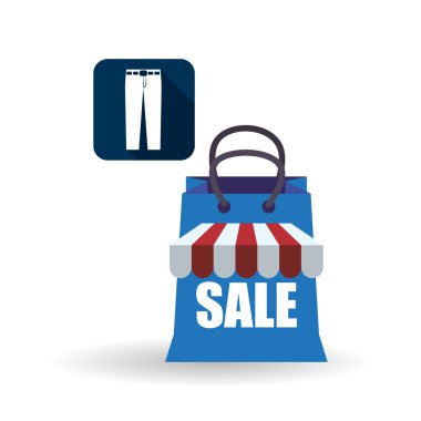Satış ve perakende tasarım. Alışveriş simgesi. Beyaz arka plan, vektör