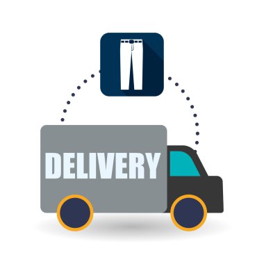 Teslim tasarım. Alışveriş simgesi. Beyaz arka plan, vektör