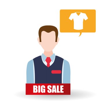 Satış ve perakende tasarım. Alışveriş simgesi. Beyaz arka plan, vektör