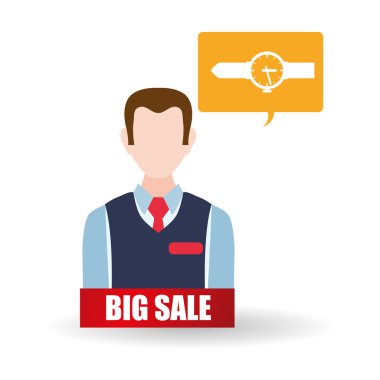 Satış ve perakende tasarım. Alışveriş simgesi. Beyaz arka plan, vektör