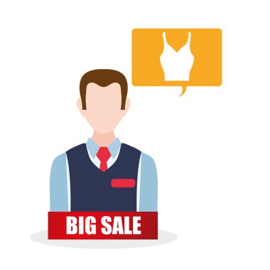 Tasarım alışveriş. Satış ve perakende simgesi. İzole illüstrasyon, vektör