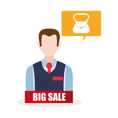 Tasarım alışveriş. Satış ve perakende simgesi. İzole illüstrasyon, vektör