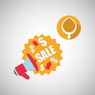 Tasarım alışveriş. Satış ve perakende simgesi. İzole illüstrasyon, vektör