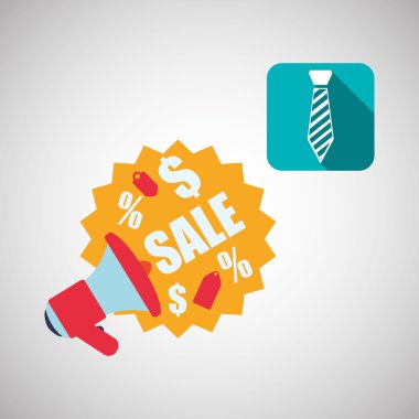 Tasarım alışveriş. Satış ve perakende simgesi. İzole illüstrasyon, vektör