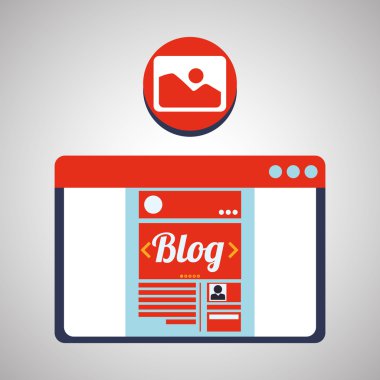 Bloglama tasarım. sosyal medya simge. İzole illüstrasyon, vektör