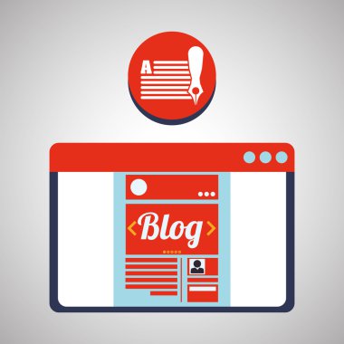 Bloglama tasarım. sosyal medya simge. İzole illüstrasyon, vektör