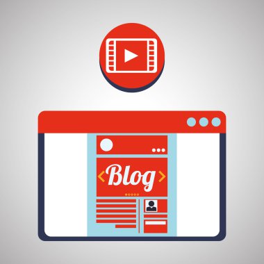 Bloglama tasarım. sosyal medya simge. İzole illüstrasyon, vektör