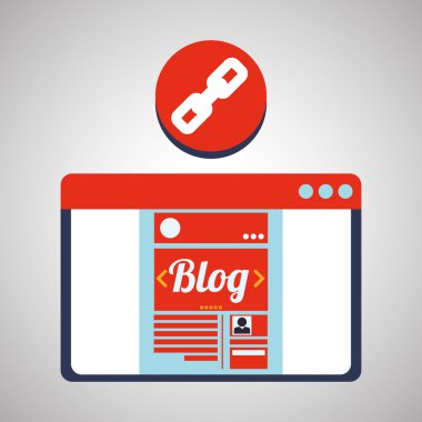 Bloglama tasarım. sosyal medya simge. İzole illüstrasyon, vektör