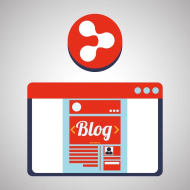 Bloglama tasarım. sosyal medya simge. İzole illüstrasyon, vektör