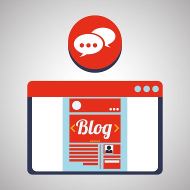 Bloglama tasarım. sosyal medya simge. İzole illüstrasyon, vektör