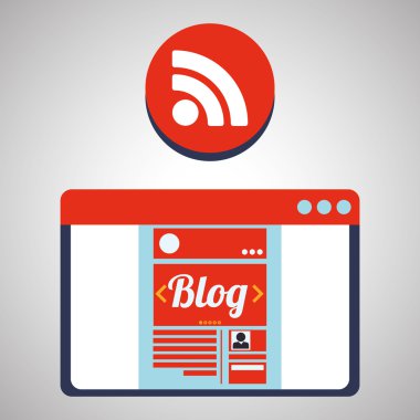 Bloglama tasarım. sosyal medya simge. İzole illüstrasyon, vektör