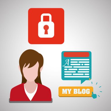 Bloglama tasarım. sosyal medya simge. İzole illüstrasyon, vektör