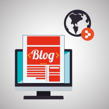 Bloglama tasarım. sosyal medya simge. İzole illüstrasyon, vektör