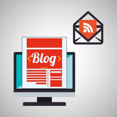 Bloglama tasarım. sosyal medya simge. İzole illüstrasyon, vektör