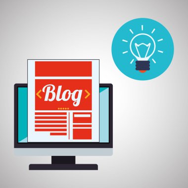 Bloglama tasarım. sosyal medya simge. İzole illüstrasyon, vektör