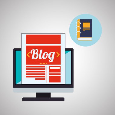 Bloglama tasarım. sosyal medya simge. İzole illüstrasyon, vektör