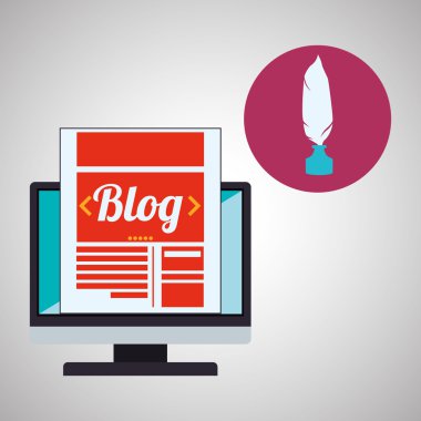 Bloglama tasarım. sosyal medya simge. İzole illüstrasyon, vektör