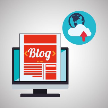 Bloglama tasarım. sosyal medya simge. İzole illüstrasyon, vektör