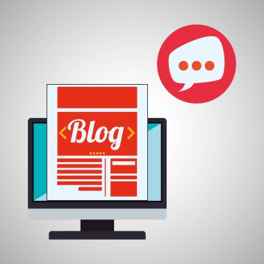 Bloglama tasarım. sosyal medya simge. İzole illüstrasyon, vektör