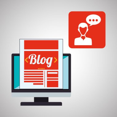 Bloglama tasarım. sosyal medya simge. İzole illüstrasyon, vektör