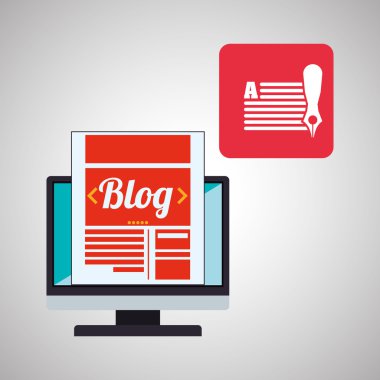 Bloglama tasarım. sosyal medya simge. İzole illüstrasyon, vektör