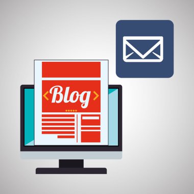 Bloglama tasarım. sosyal medya simge. İzole illüstrasyon, vektör