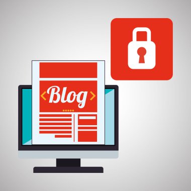 Bloglama tasarım. sosyal medya simge. İzole illüstrasyon, vektör