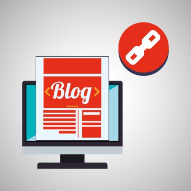 Bloglama tasarım. sosyal medya simge. İzole illüstrasyon, vektör