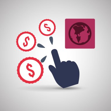 Pazarlama online tasarım. e-ticaret simgesi. İzole illüstrasyon, vektör