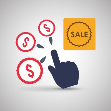 Pazarlama online tasarım. e-ticaret simgesi. İzole illüstrasyon, vektör