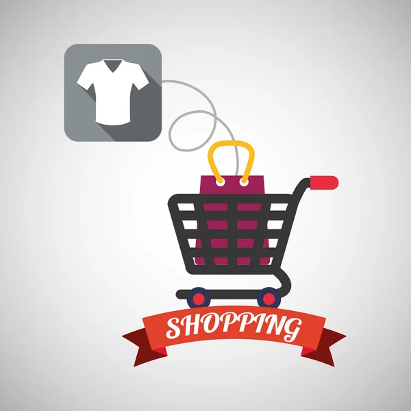 Diseño de compras. Icono de ventas y retail. Ilustración aislada, vector — Vector de stock