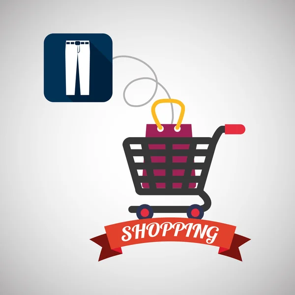 Diseño de compras. Icono de ventas y retail. Ilustración aislada, vector — Vector de stock