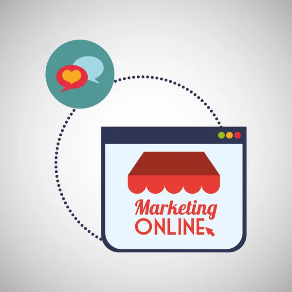 Marketing online design. icona dell'e-commerce. Illustrazione isolata, vettore — Vettoriale Stock