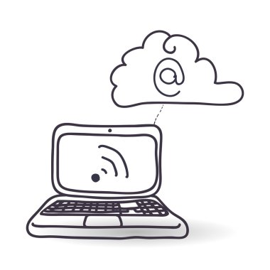 Teknoloji tasarım. Kroki simgesi. İzole illüstrasyon, vektör