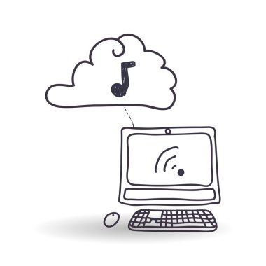 Teknoloji tasarım. Kroki simgesi. İzole illüstrasyon, vektör