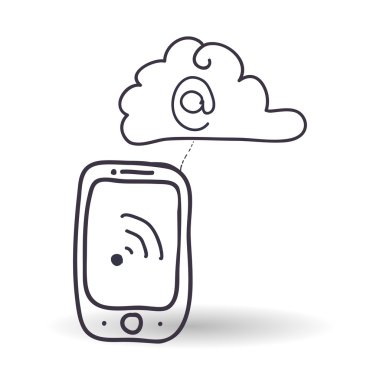 Teknoloji tasarım. Kroki simgesi. İzole illüstrasyon, vektör