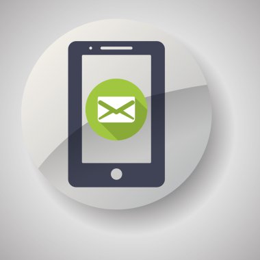 E-posta tasarım. zarf simgesi. İzole illüstrasyon, vektör