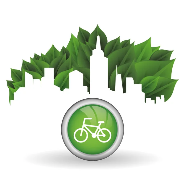 Diseño ecológico. Icono verde. Ilustración aislada, vector — Vector de stock
