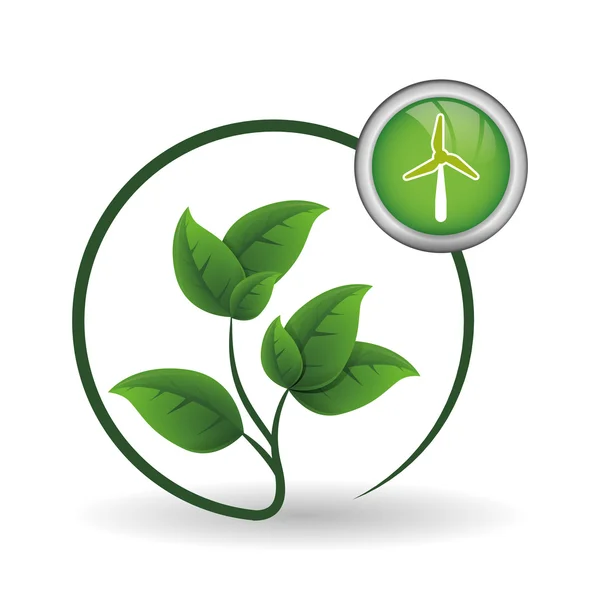 Eco-ontwerp. Groen pictogram. Geïsoleerde illustratie, vector — Stockvector